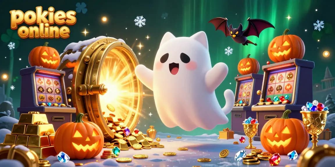 Experience pokies online with a ghost cat, bat companion, and thrilling casino elements.