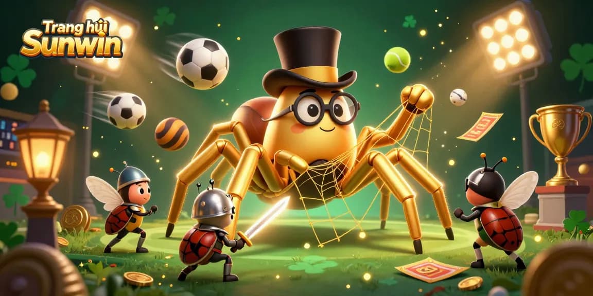 Engage in thrilling gameplay on Trang chủ Sunwin, where a golden tarantula weaves excitement in a vibrant casino.