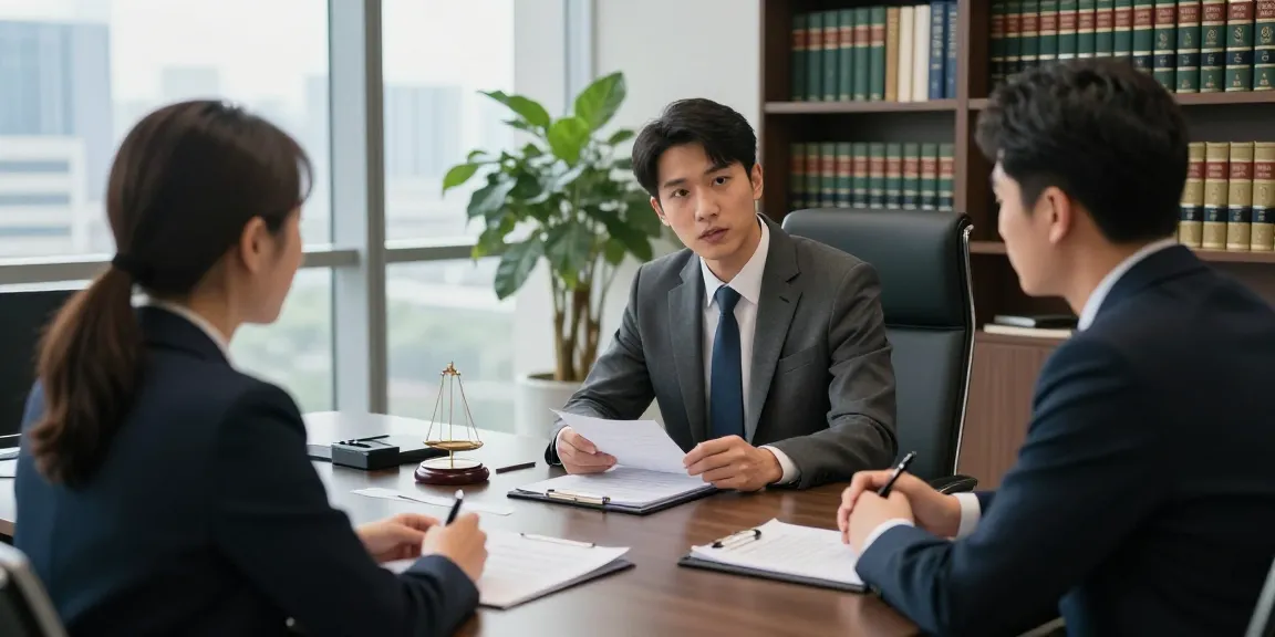 A total noob receiving legal advice from a professional lawyer in modern office