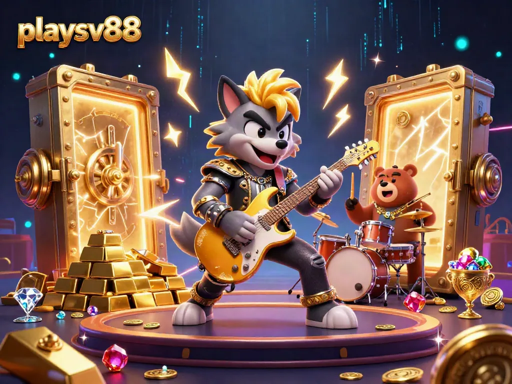 Experience thrilling gameplay at playsv88 with vibrant gaming elements and rockstar characters performing.