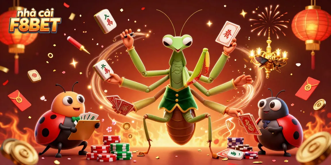 Experience thrilling gameplay at nhà cái F8BET with dynamic scenes, cards dealing, and vibrant casino elements.