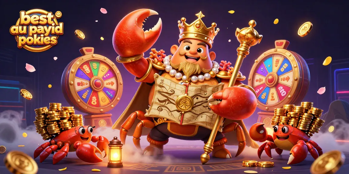 Experience the best au payid pokies with thrilling golden crab emperor illustration and dynamic game elements.