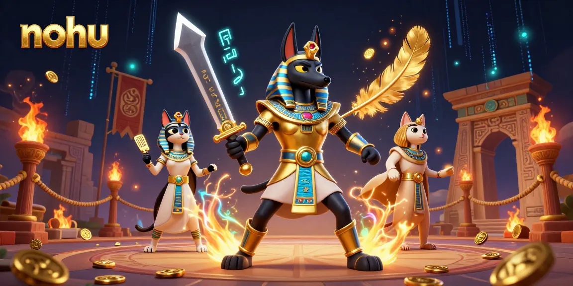 Nohu's exciting gambling scene unfolds with Anubis and Bastet energizing the arena!