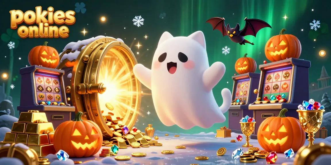Experience pokies online with a ghost cat, bat companion, and thrilling casino elements.