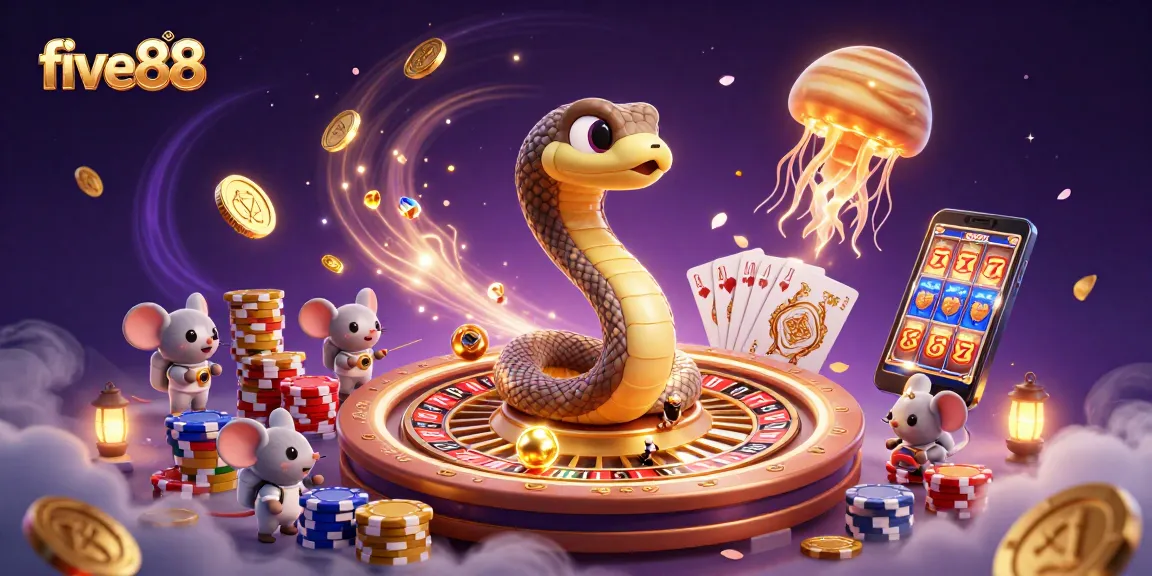 Enjoy excitement at five88's cosmic casino scene with unique characters and thrilling games.